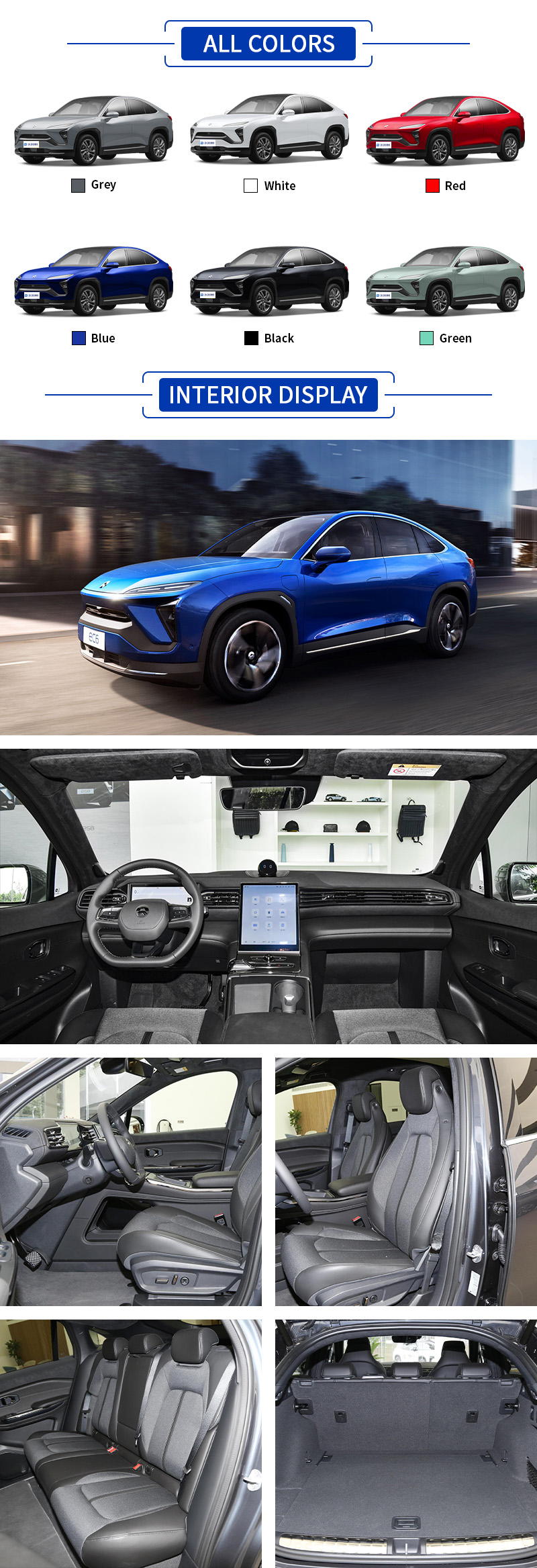 NIO EC6 All Colors,NIO EC6 All Interior Display